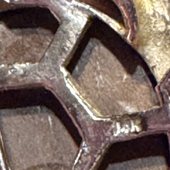 Vintage 14K Gold Turtle Brooch With Citrine Accents Petrified Wood Shell 2" X 1 - Picture 5 of 8